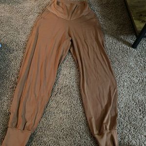 Offline by Aerie Stretchy & Comfy High Waisted Tan Yoga Pants
